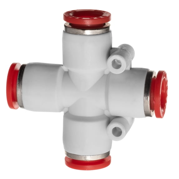Push to Connect Tube Fitting - Polybutylene Plastic - Union Cross - 1/4" Tube OD