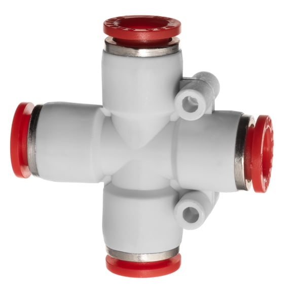 Push to Connect Tube Fitting - Polybutylene Plastic - Union Cross - 3/8" Tube OD