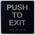 thumbnail image 1 of Push to EXIT Sign (Aluminium !!, Brush Silver,Size 6X6)- The Sensation line (ref-2201), 1 of 4