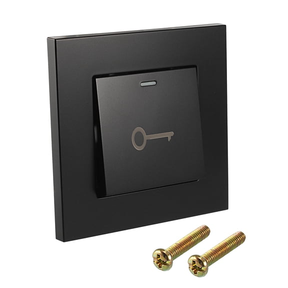 Push to Exit Button Switch Wall Mounted Resettable Black AC 250V 16A