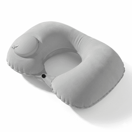 Push-to-Inflate Inflatable U-Shaped Travel Neck Pillow, Self Inflating Portable Neck Support Pillow for Airplane, Car, Office Naps, Ergonomic Travel Rest Pillow