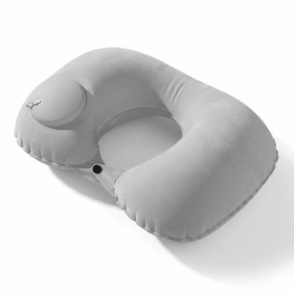 Push-to-Inflate Inflatable U-Shaped Travel Neck Pillow, Self Inflating Portable Neck Support Pillow for Airplane, Car, Office Naps, Ergonomic Travel Rest Pillow
