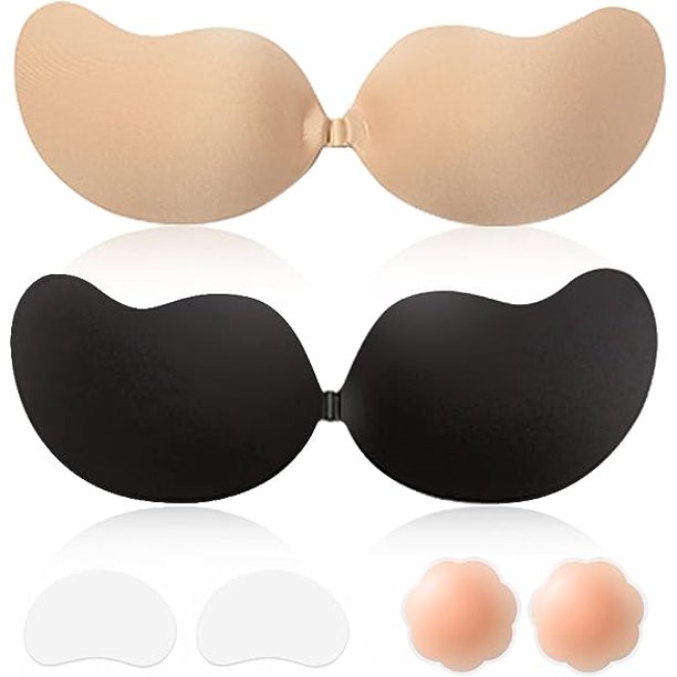 Push up Bra Sticky Bra Backless Adhesive Strapless Invisible Push Up Stick on Bras for Women