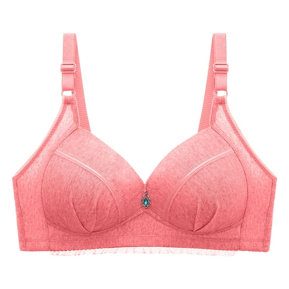 Push up Bras for Women Plus Size Full Coverage Compression Underwire Bra Everyday Ladies Elder Comfy Breathable Bralettes