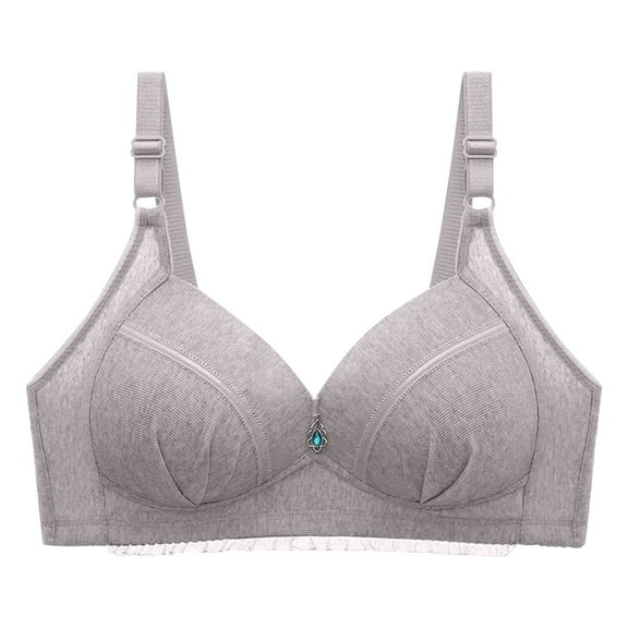 Push up Bras for Women Plus Size Full Coverage Compression Underwire Bra Everyday Ladies Elder Comfy Breathable Bralettes
