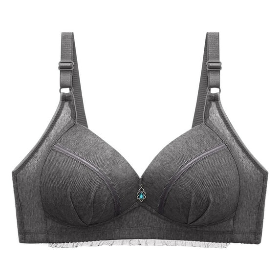 Push up Bras for Women Plus Size Full Coverage Compression Underwire Bra Everyday Ladies Elder Comfy Breathable Bralettes