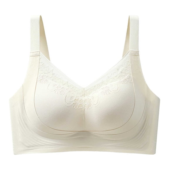 Push up Bras for Women Wireless Comfortable Supportive Everyday Bra No Underwire, Beige 34
