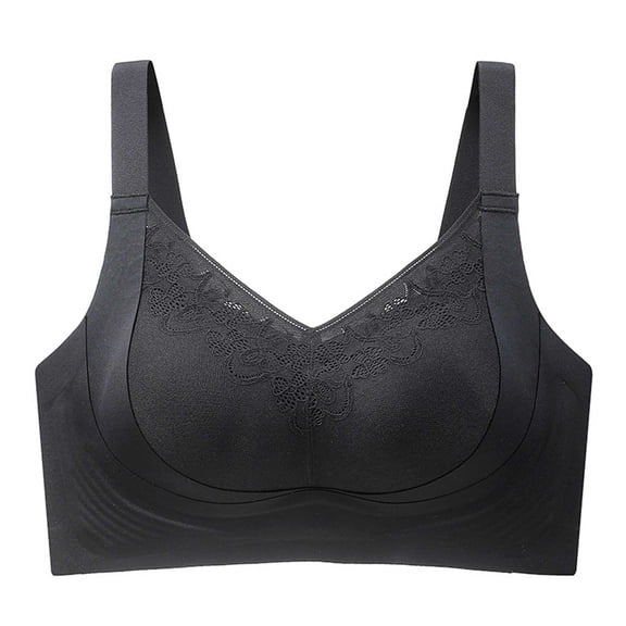 Push up Bras for Women Wireless Comfortable Supportive Everyday Bra No Underwire, Black 34