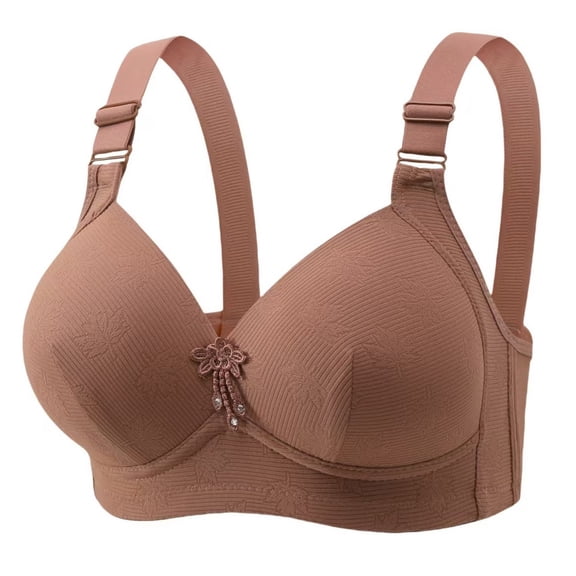 Push up Full Cup Bras for Women Plus Size No Underwire Comfy Everyday Brassiere Wireless High Support Lingerie