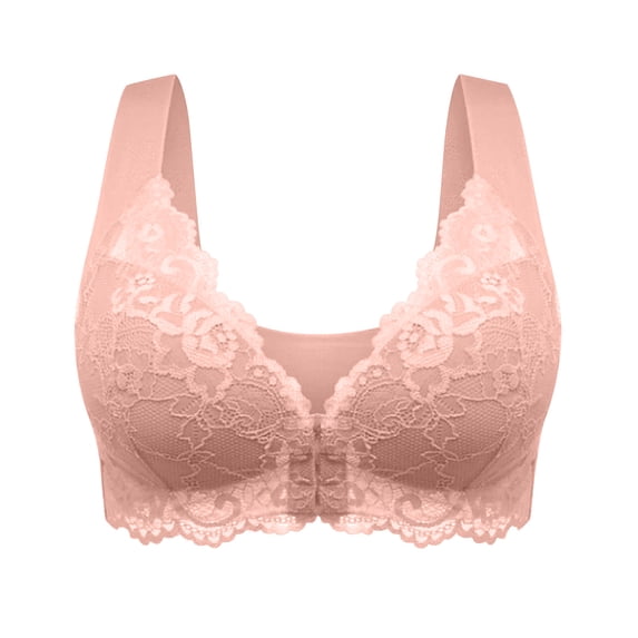 Push up Padded Bras for Women Lightly Lined Bra Feature V-Neck Padded Bra Style W-964 Hook and Eye Closure Cotton Bras Plus Size Pinks 4XL