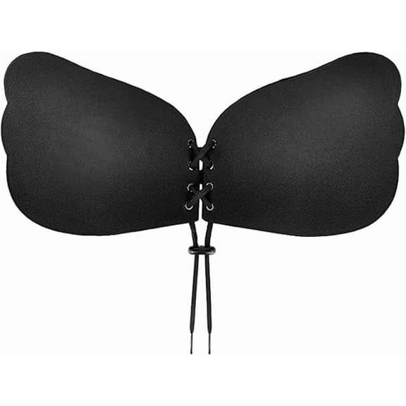 Push up Silicone Bra for Women Sticky Invisible Reusable Adhesive Strapless Stick on Bra for Backless Front Strings