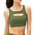 thumbnail image 1 of Push up Sports Bra for Women Sexy Hollow Crop Tops with Removable Cups Workout Fitness Yoga Bra - Green, 1 of 7
