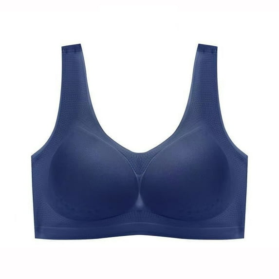 Push up Sports Bras for Women Padded Bra Feature V-Neck Sport Bra Style W-810 Blue XXL