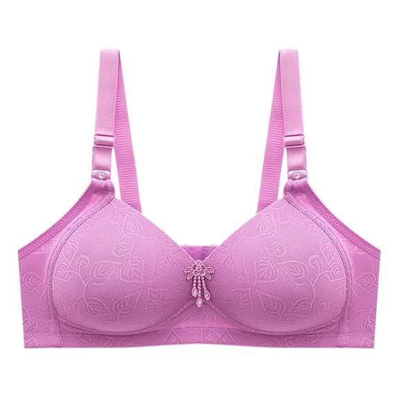 Push-up T-Shirt Bra Women Padded Bra Feature V-Neck Push-up Bra Style W-1704 Purple XL