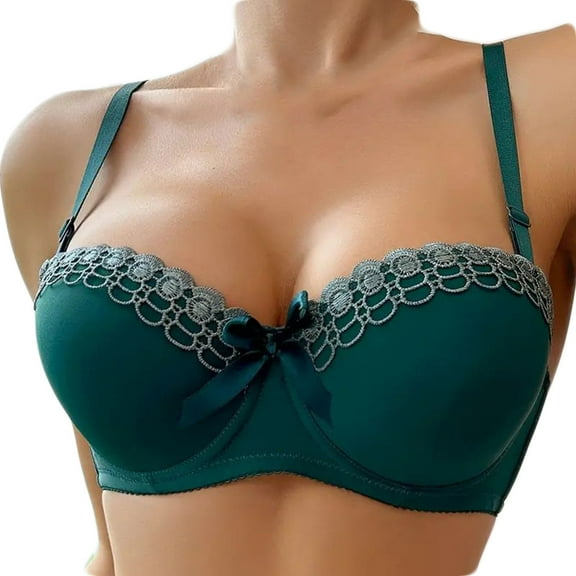 Push up Underwire Bras for Women, Full Cup Support Everyday Lingerie, Comfortable Seamless Lace Bralette