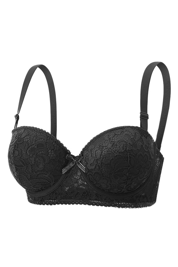 Push up Underwire Lace Bras for Women Thin and Light Bralette Embroidered Full Cup Adjustable T-Shirt Lingerie
