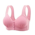 thumbnail image 1 of Push up Wireless Bras for Women Full-Coverage Bra Feature V-Neck Full-Figure Bra Style W-1596 Hook and Eye Closure T-Shirt Bra Pinks XXL, 1 of 2