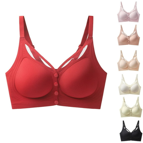 Push up Womens Wirefree Bras No Underwire Plus Size Solid Color Full Coverage Supportive Bras Women Bralette Bras for Heavy Breast Green XXL