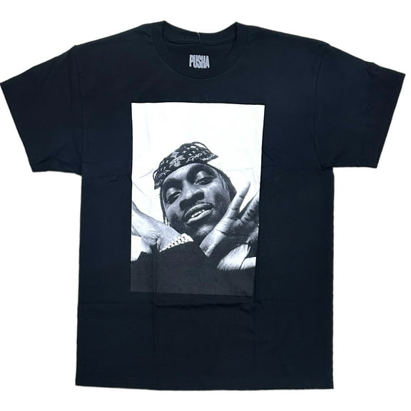 Pusha T Men's Officially Licensed Daytona Album Cover Photo Tee T-Shirt (Large, Black)