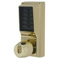 thumbnail image 1 of Pushbutton Lock with Knob, Combination Entry & Medeco Core Override - Bright Brass, 1 of 1