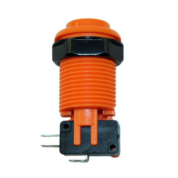 Pushbutton with Horizontal Microswitch (Orange), by RetroArcade.us