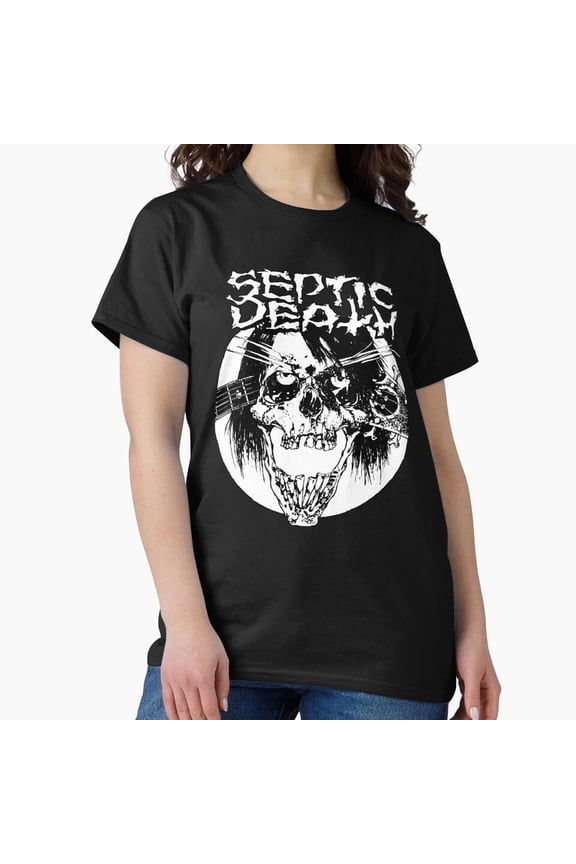 Pushead Septic Last Breath Skeleton Head Screeching H24430 Unisex T-Shirt, Up to 5XL Available
