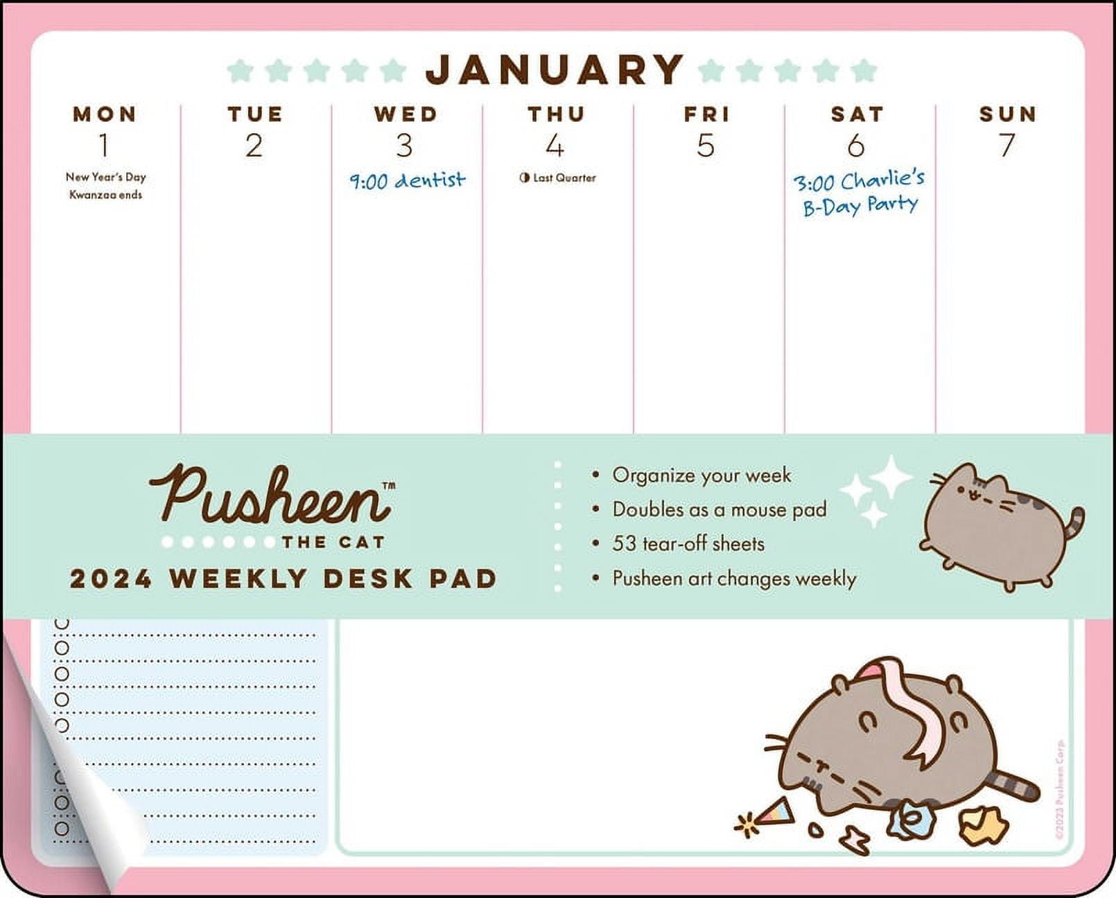 Pusheen 2024 Weekly Desk Pad Calendar (Calendar)