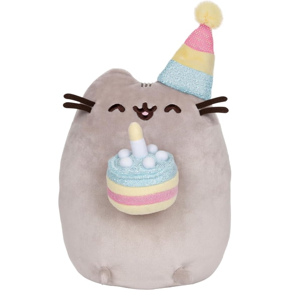 Pusheen Birthday Cake Plush Stuffed Animal Cat, 9.5"