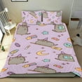 thumbnail image 1 of Pusheen Cat Themed Bed Sheet Set Three Piece Set 53x79 Inches Comfortable And Skin Friendly Unique Design Creating A Star Studded Night, 1 of 6
