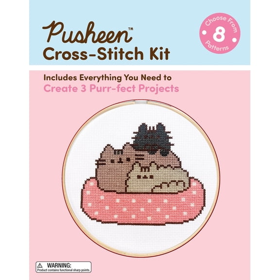 Pusheen Cross-Stitch Kit: Includes Everything You Need to Create 3 Purr-Fect Projects (Choose from 8 Patterns), (Paperback)