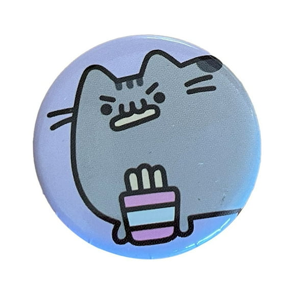 Pusheen Facebook Cat Angry Fries 1 1/4 Pin Hot Topic Exclusive