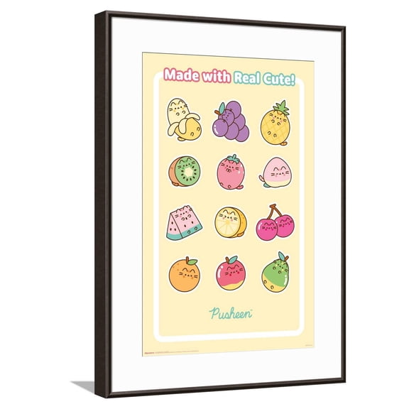 Pusheen: Fruits - Cute Fruit Grid Canvas Wall Poster, 14.725" x 22.375"