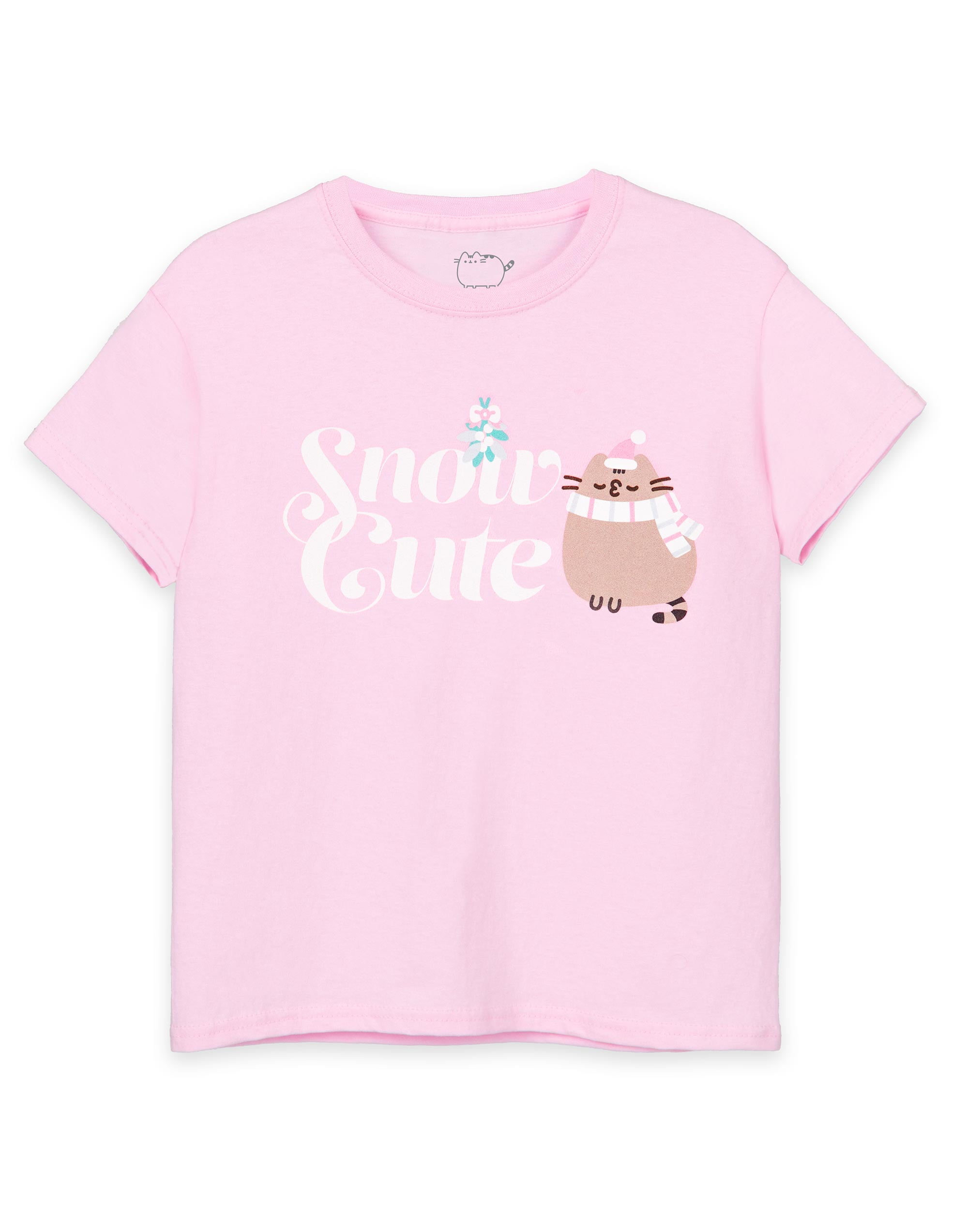 Pusheen Mädchen T-Shirt Grau Meliert – Kurzarm Mit Süßem Katzenmotiv, 100% Baumwolle, Lässig Und Bequem