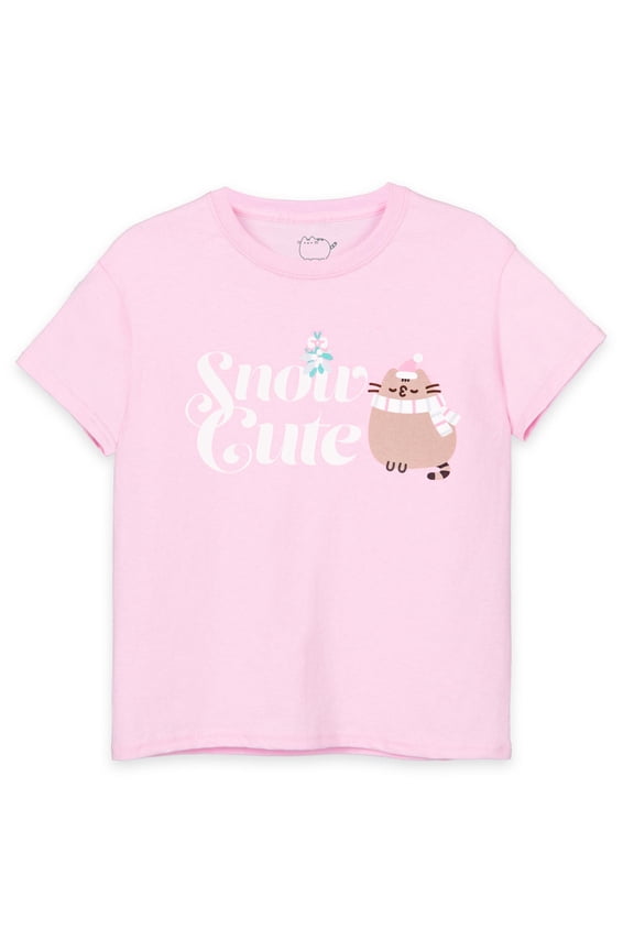 Snow Cute Girls Pink Short Sleeved T-Shirt | 13-14 Years | Made by Vanilla Underground