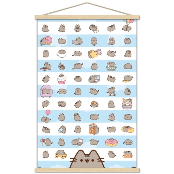 Pusheen - Grid Wall Poster with Magnetic Frame, 22.375" x 34"