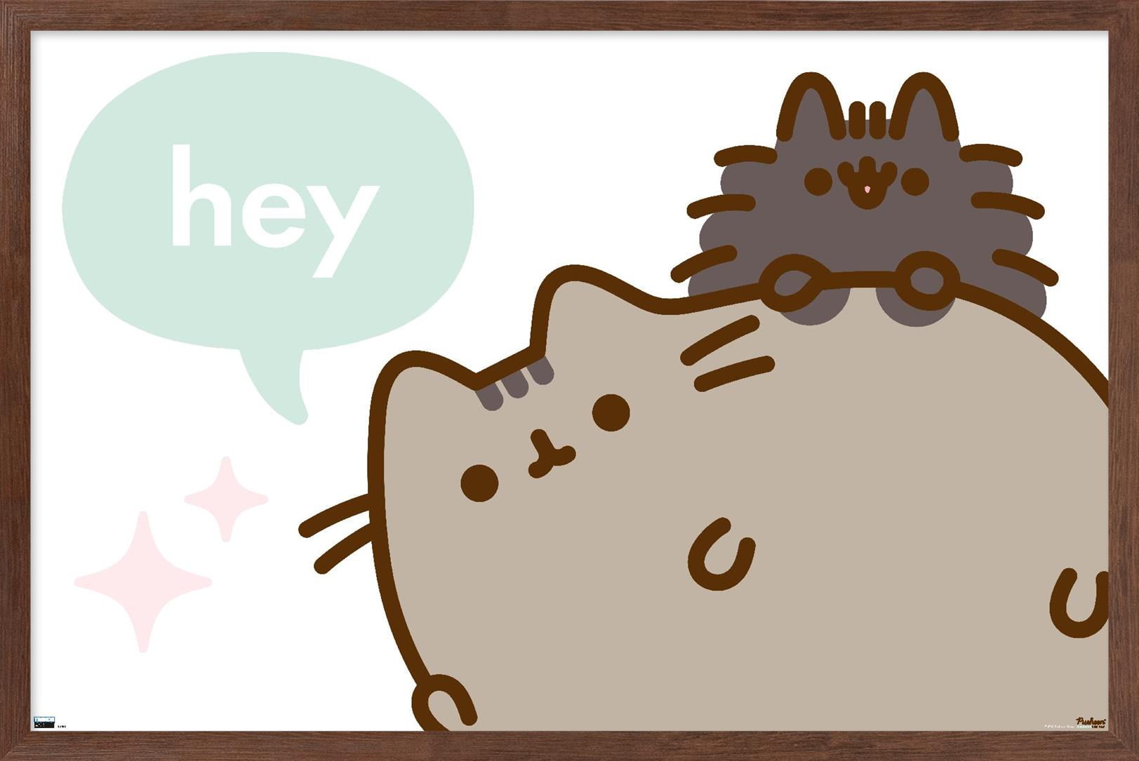 Pusheen - Hey Wall Poster, 14.725" x 22.375" Framed
