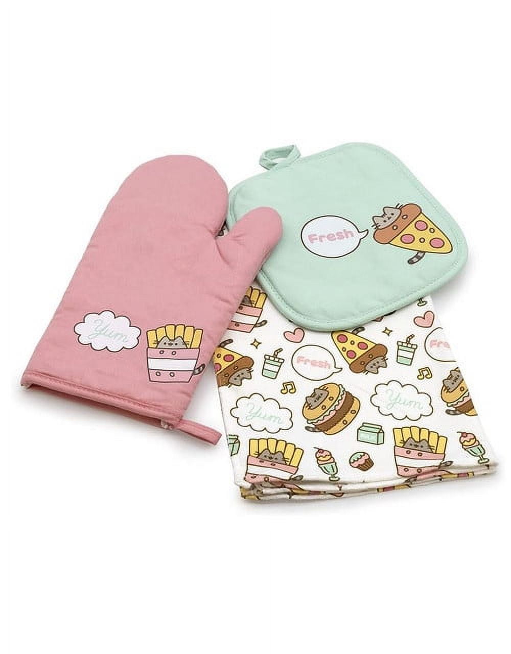 Pusheen Kitchen Set 3Pc - Towel, Oven Mitt, Pot Holder