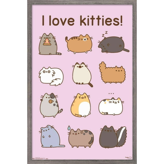 Pusheen - Kitties Wall Poster, 22.375" x 34", Framed