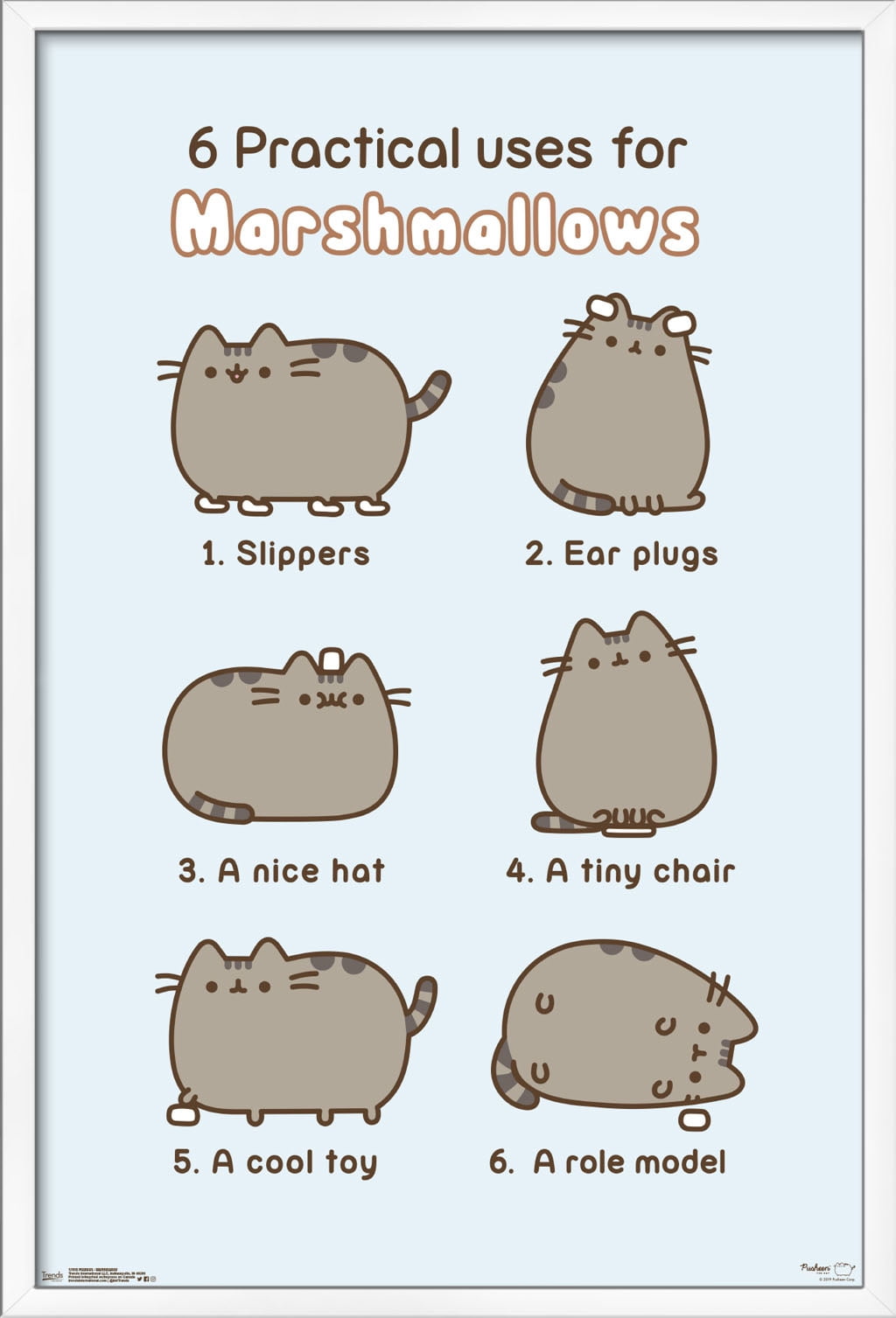 Pusheen - Marshmallow Wall Poster, 22.375" x 34", Framed