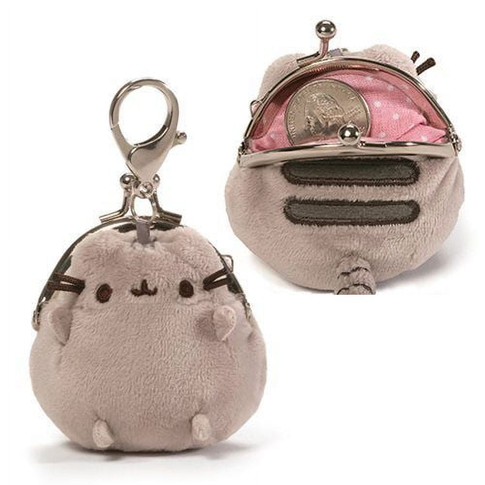GUND Brandclub Pusheen Plush Coin Purse Bag Clip Kisslock 3in GUND