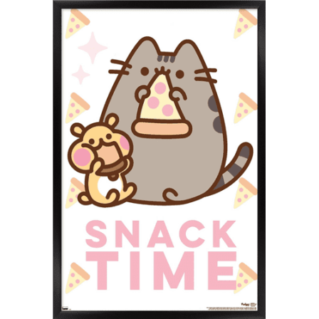 Pusheen - Snack Time Wall Poster, 14.725" x 22.375", Framed
