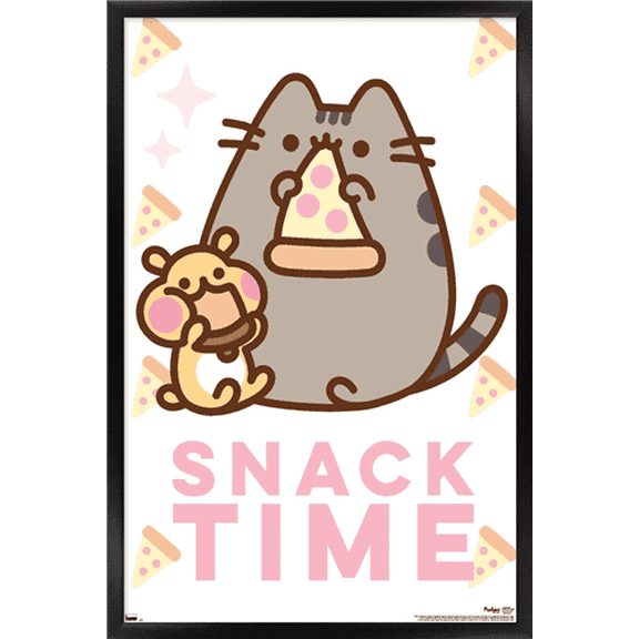 Pusheen - Snack Time Wall Poster, 14.725" x 22.375", Framed