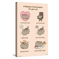 Pusheen - Thankful Canvas Wall Poster, 14.725" x 22.375"