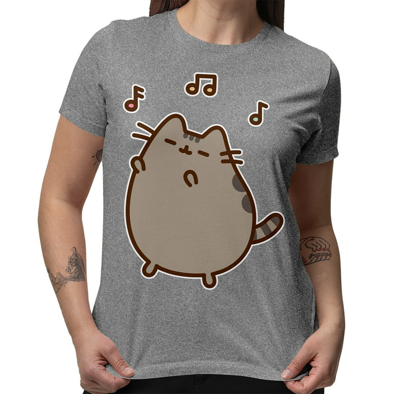 Pusheen The Cat Dance To The Music Mens and Womens Short Sleeve T-Shirt  (Graphite Heather, S-XXL) 