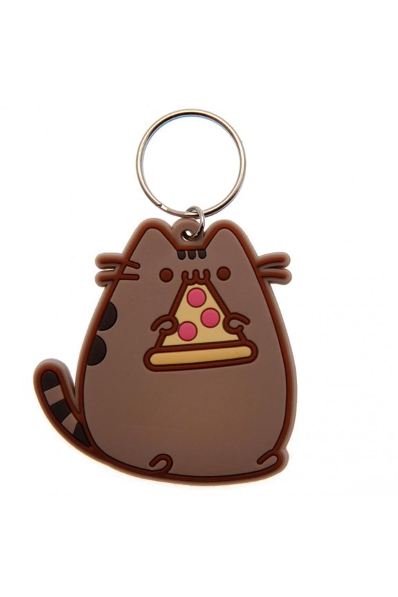 Then Cat Keychain Pizza Rubber PVC 4.5 x 6cm