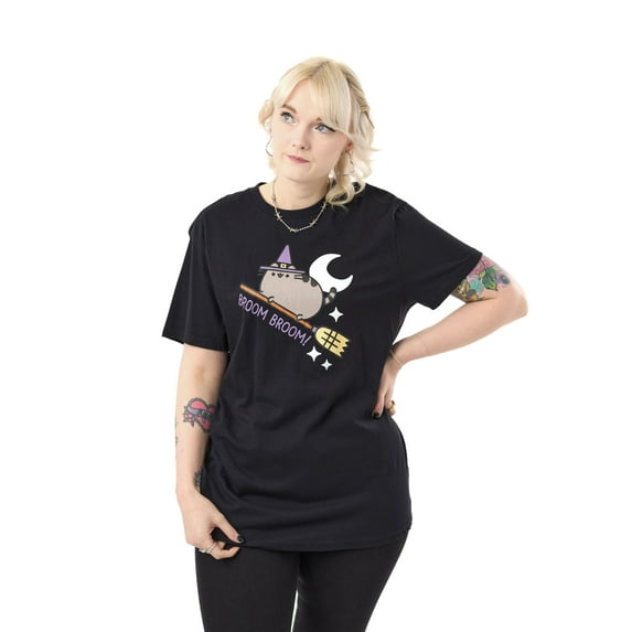 Pusheen Womens Black Short Sleeved T-Shirt