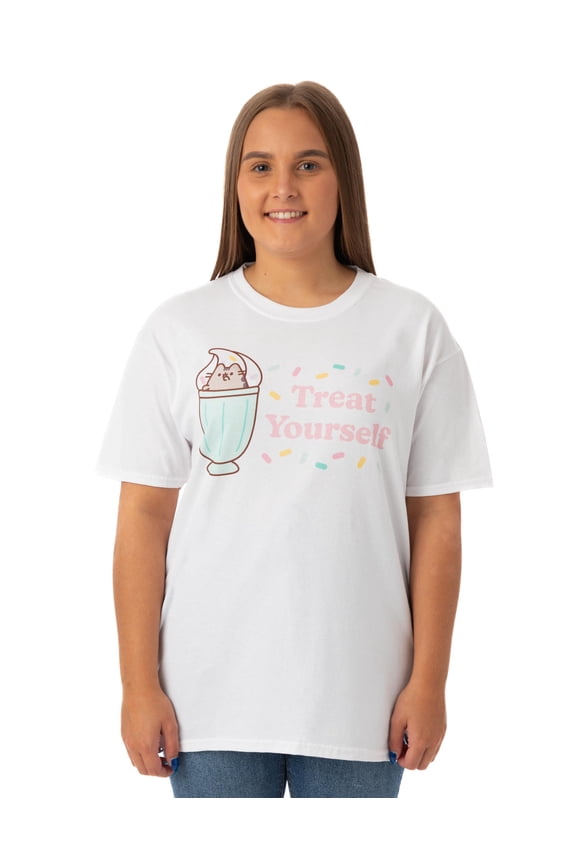 Treat Yourself Womens White Short Sleeved T-Shirt | XXL | Made by Vanilla Underground