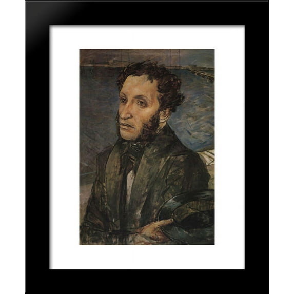 Pushkin in St. Petersburg 20x24 Framed Art Print by Petrov-Vodkin, Kuzma