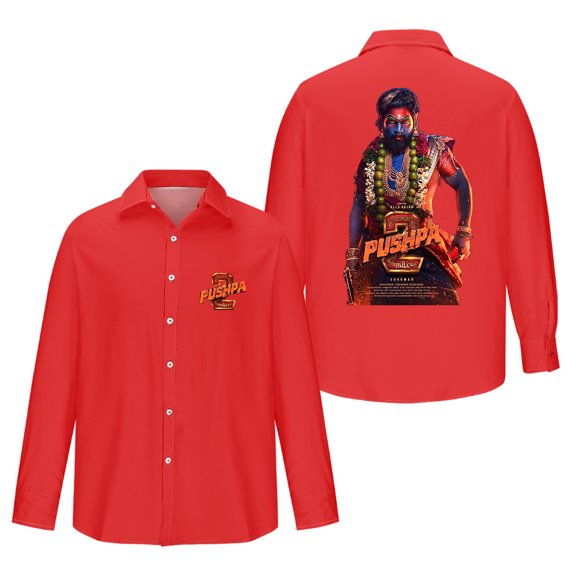 Pushpa 2 The Rule Long Sleeved Shirts Hip Hop Shirt Longsleeve Fashion Men V-neck