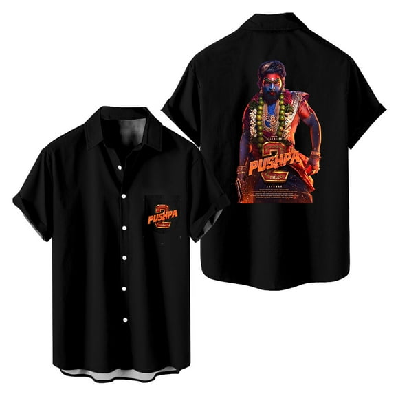 Pushpa 2 The Rule Short Sleeved Shirts Casual Shirt Hip Hop Tshirt Fashion V-neck